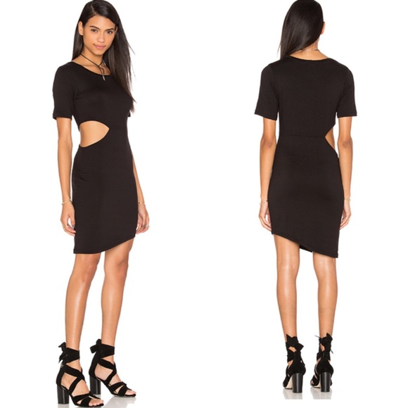 LNA Dresses & Skirts - LNA | Black Side Cut Out T-Shirt Dress